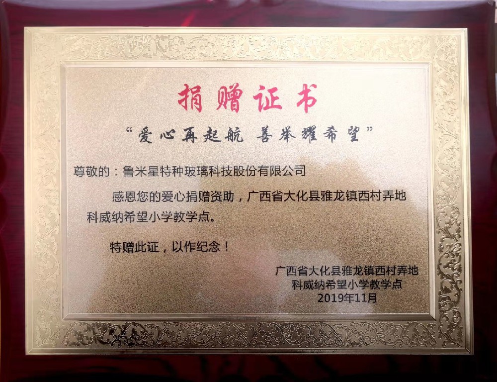 魯米星公司為廣西大化縣雅龍鎮西村弄地科威納希望小學捐資